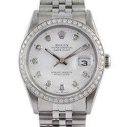 Roestvrij stalen armband Rolex Datumjust herenhorloge met diamanten rand