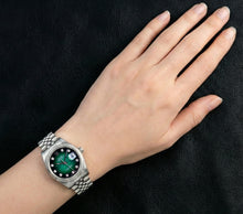 Afbeelding in Gallery-weergave laden, Rolex Datejust 36 mm Groen Diamant Wijzerplaat Roestvrijstalen Horloge
