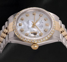 Afbeelding in Gallery-weergave laden, Rolex Datejust Herenhorloge Parelmoer Diamant Wijzerplaat Tweekleurig SNELLE INSTELLING

