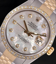 Afbeelding in Gallery-weergave laden, Rolex Datejust Herenhorloge Parelmoer Diamant Wijzerplaat Tweekleurig SNELLE INSTELLING
