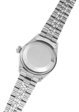 Afbeelding in Gallery-weergave laden, Rolex Datumjust dameshorloge witte Romeinse wijzerplaat, gecanneleerde lunette, roestvrij staal jubileum
