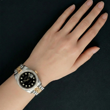 Afbeelding in Gallery-weergave laden, Rolex Datejust Snelinstelling van de Datum Geen Gaten Diamanten Lunette Zwarte Wijzerplaat Roestvrijstalen Armband
