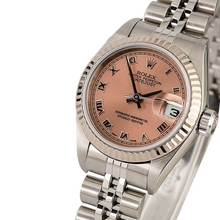 Afbeelding in Gallery-weergave laden, Rolex Lady Salmon-horloge met Romeinse wijzerplaat
