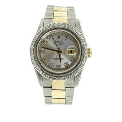 Rolex-horloge met Arabische wijzerplaat Oester-armband Roestvrij staal en goud Datumjust snel ingesteld
