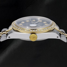 Afbeelding in Gallery-weergave laden, Rolex middelgroot Datumjust Natuurlijke echte diamant ( niet in het laboratorium gekweekt )en horloge zwarte middelgrote Natuurlijke echte diamant ( niet in het laboratorium gekweekt )en wijzerplaat

