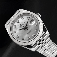 Afbeelding in Gallery-weergave laden, Rolex Datejust 41mm Parelmoer Diamanten Wijzerplaat Jubilee-armband Roestvrij Staal Horloge
