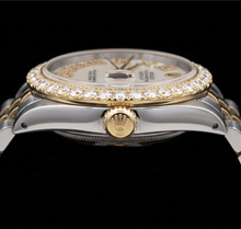 Afbeelding in Gallery-weergave laden, Rolex Datejust 16013 36mm Wit Parelmoer Romeinse Diamanten Wijzerplaat Tweekleurig Horloge
