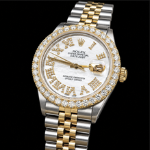 Afbeelding in Gallery-weergave laden, Rolex Datejust 16013 36mm Wit Parelmoer Romeinse Diamanten Wijzerplaat Tweekleurig Horloge
