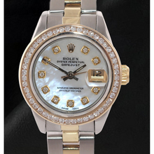 Afbeelding in Gallery-weergave laden, Rolex Datejust 26 mm Wit Parelmoer Diamant Wijzerplaat Two Tone Oyster Armband Horloge
