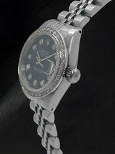 Afbeelding in Gallery-weergave laden, Rolex Datejust 26 mm donkerblauwe diamanten wijzerplaat Jubilee armbandhorloge van roestvrij staal
