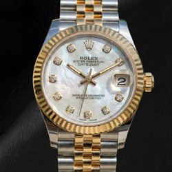 Rolex Datejust 31mm Witte Parelmoer Diamant Wijzerplaat Tweekleurig Horloge