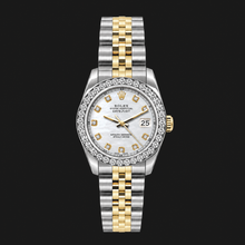 Afbeelding in Gallery-weergave laden, Rolex Datejust 6917 Dames 26mm Wit Parelmoer Diamanten Wijzerplaat Tweekleurig Horloge

