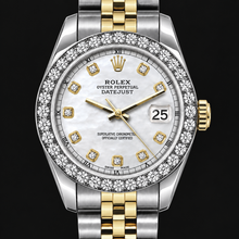 Afbeelding in Gallery-weergave laden, Rolex Datejust 6917 Dames 26mm Wit Parelmoer Diamanten Wijzerplaat Tweekleurig Horloge
