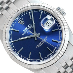 Rolex Datejust Jaar 2000 Blauwe Stick Wijzerplaat 36 mm Roestvrijstalen Horloge