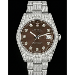 Heren Diamant Chocolade Diamant Rolex 26,5 karaat in Stainless