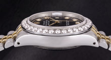 Afbeelding in Gallery-weergave laden, Rolex Datejust 6917 Dames 26mm Zwarte String Diamanten Wijzerplaat Tweekleurig Horloge
