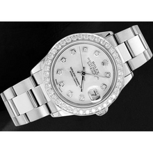 Afbeelding in Gallery-weergave laden, Rolex Lady Datejust 31 mm Wit Parelmoer Diamant Wijzerplaat Roestvrijstalen Horloge
