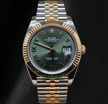 Afbeelding in Gallery-weergave laden, Rolex 126333 Datejust 41 mm Groene Romeinse Wijzerplaat Tweekleurig Horloge
