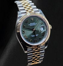 Afbeelding in Gallery-weergave laden, Rolex 126333 Datejust 41 mm Groene Romeinse Wijzerplaat Tweekleurig Horloge
