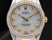 Afbeelding in Gallery-weergave laden, Rolex 14233 Wit Parelmoer Diamanten Wijzerplaat 34mm Tweekleurig Horloge
