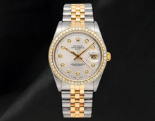 Afbeelding in Gallery-weergave laden, Rolex 15223 Zilveren Diamanten Wijzerplaat 34mm Tweekleurig Horloge
