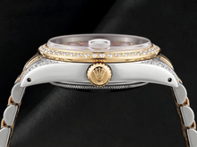 Afbeelding in Gallery-weergave laden, Rolex 16013 36mm Datejust Roze Florale Diamanten Wijzerplaat Tweekleurig Horloge
