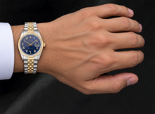 Afbeelding in Gallery-weergave laden, Rolex 16013 Datejust 36mm Blauwe Oost-Arabische Diamanten Wijzerplaat Tweekleurig Horloge
