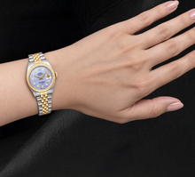 Afbeelding in Gallery-weergave laden, Rolex 16013 Datejust 36mm Blauw Parelmoer Diamanten Wijzerplaat Tweekleurig Horloge

