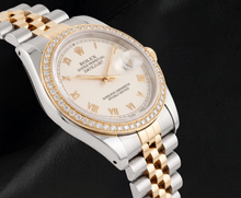 Afbeelding in Gallery-weergave laden, Rolex 16013 Datejust 36mm Ivoorkleurige Romeinse Wijzerplaat Tweekleurig Horloge
