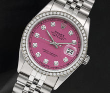 Afbeelding in Gallery-weergave laden, Rolex 16014 Datejust 36mm Roze Diamanten Wijzerplaat Roestvrij Staal Horloge
