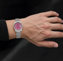 Afbeelding in Gallery-weergave laden, Rolex 16014 Datejust 36mm Roze Diamanten Wijzerplaat Roestvrij Staal Horloge

