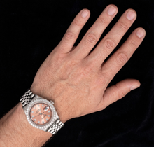 Afbeelding in Gallery-weergave laden, Rolex 1601 Datejust Zalmkleurige Diamanten Wijzerplaat 36mm Roestvrij Staal Horloge
