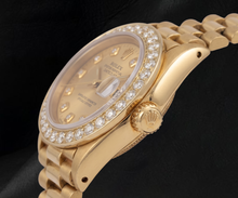 Afbeelding in Gallery-weergave laden, Rolex 26mm 6917 Champagne Diamanten Wijzerplaat President Geelgoud Horloge 18K

