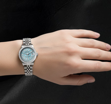 Afbeelding in Gallery-weergave laden, Rolex 26 mm Datejust 6916 Horloge van Roestvrij Staal met IJsblauwe Diamanten Wijzerplaat met Diamantenrij
