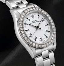 Afbeelding in Gallery-weergave laden, Rolex 26mm Oyster Perpetual 67193 Witte Romeinse Wijzerplaat Roestvrij Staal Horloge
