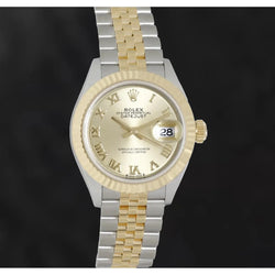 Natuurlijke Rolex Datejust Dameshorloge Romeinse Wijzerplaat Roestvrij Staal En Goud