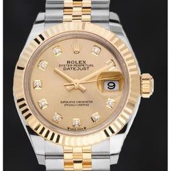 Natuurlijke Rolex Dames Prachtig Diamanten Wijzerplaat Tweekleurig Horloge