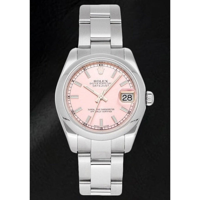 Rolex 31mm Date-just roze lichtgevende wijzerplaat dameshorloge