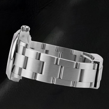 Afbeelding in Gallery-weergave laden, Rolex 36 mm horloge met lavendelkleurige lichtgevende wijzerplaat en roestvrijstalen kast
