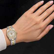 Afbeelding in Gallery-weergave laden, Rolex 6719 26 mm Tweekleurige Band Parelmoer Diamanten Wijzerplaat Dameshorloge
