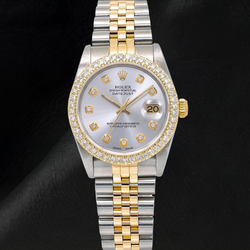 Rolex 68273 Datejust 31mm Zilveren Diamanten Wijzerplaat Tweekleurig Horloge