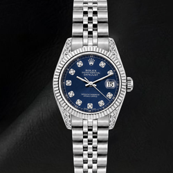 Rolex 6916 Datejust 26mm Blauwe Diamanten Wijzerplaat Roestvrij Staal Horloge