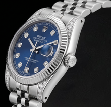 Afbeelding in Gallery-weergave laden, Rolex 6916 Datejust 26mm Blauwe Diamanten Wijzerplaat Roestvrij Staal Horloge
