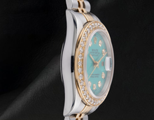 Afbeelding in Gallery-weergave laden, Rolex 69173 Datejust 26mm Turkoois Diamanten Wijzerplaat Geelgoud en Roestvrij Staal Horloge
