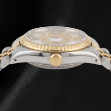 Afbeelding in Gallery-weergave laden, Rolex 6917 Datejust 26mm Champagne Baguette Diamanten Wijzerplaat Tweekleurig Horloge
