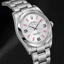 Afbeelding in Gallery-weergave laden, Rolex Air-King 114200 34mm Zilveren Arabische Wijzerplaat Roestvrij Staal Horloge
