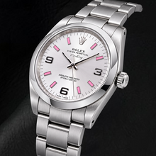 Afbeelding in Gallery-weergave laden, Rolex Air-King 114200 34mm Zilveren Arabische Wijzerplaat Roestvrij Staal Horloge
