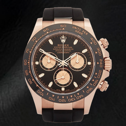 Rolex Cosmograph Daytona 116515LN 40 mm Horloge met Zwarte Lichtgevende Wijzerplaat met Streepindexen en Zwarte Oysterflex-band