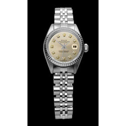 Rolex Dame Datumjust zilveren horloge Roestvrij stalen jubileumarmband Gecanneleerde rand