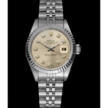 Afbeelding in Gallery-weergave laden, Rolex Dame Datumjust zilveren horloge Roestvrij stalen jubileumarmband Gecanneleerde rand
